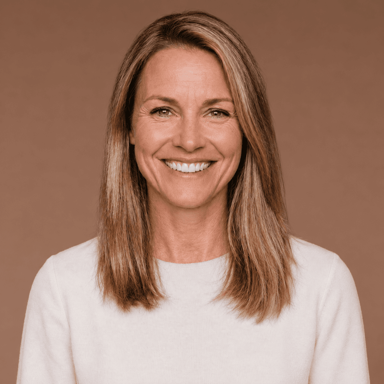 Woman in a cream sweater