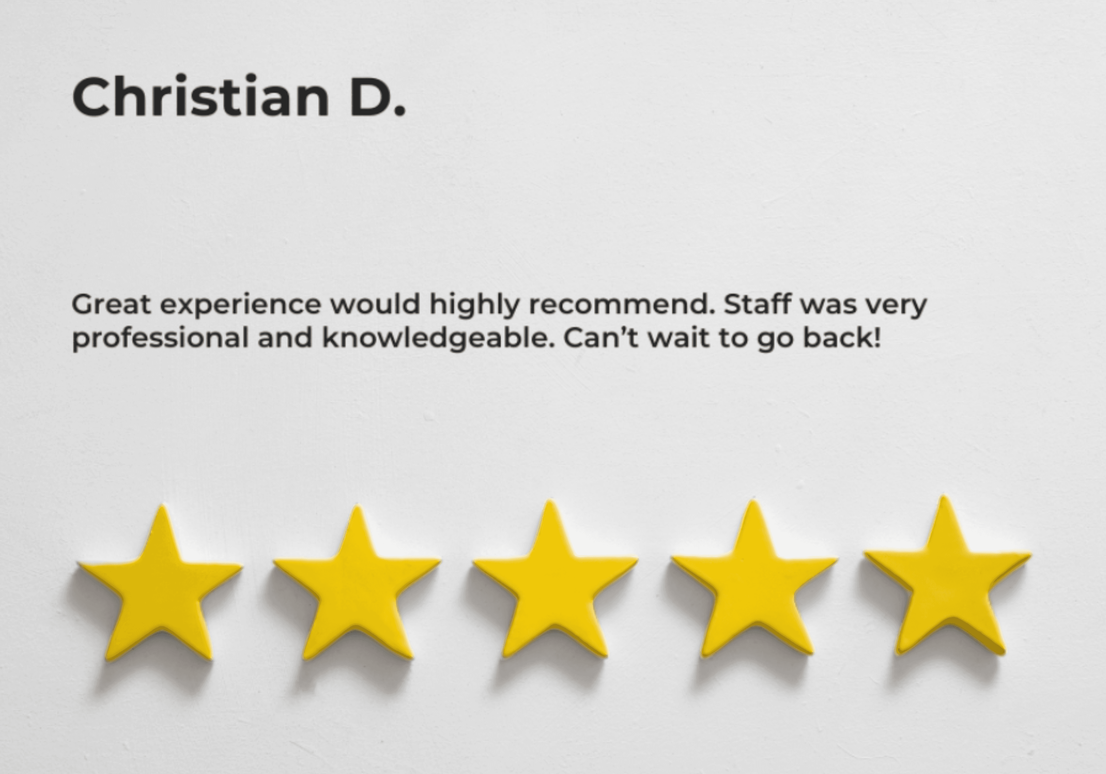 Google review from Christian D.
