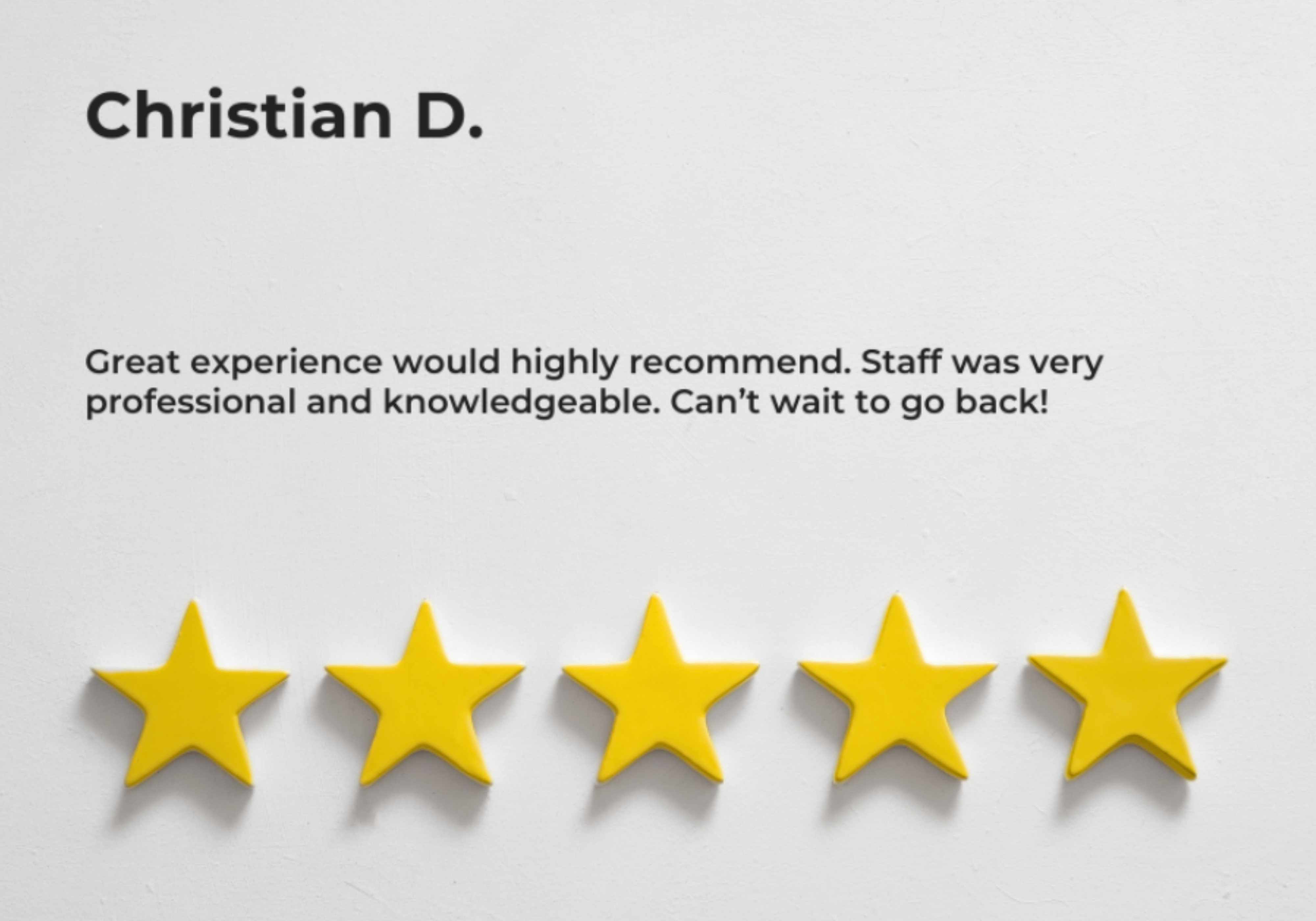 Google review from Christian D.